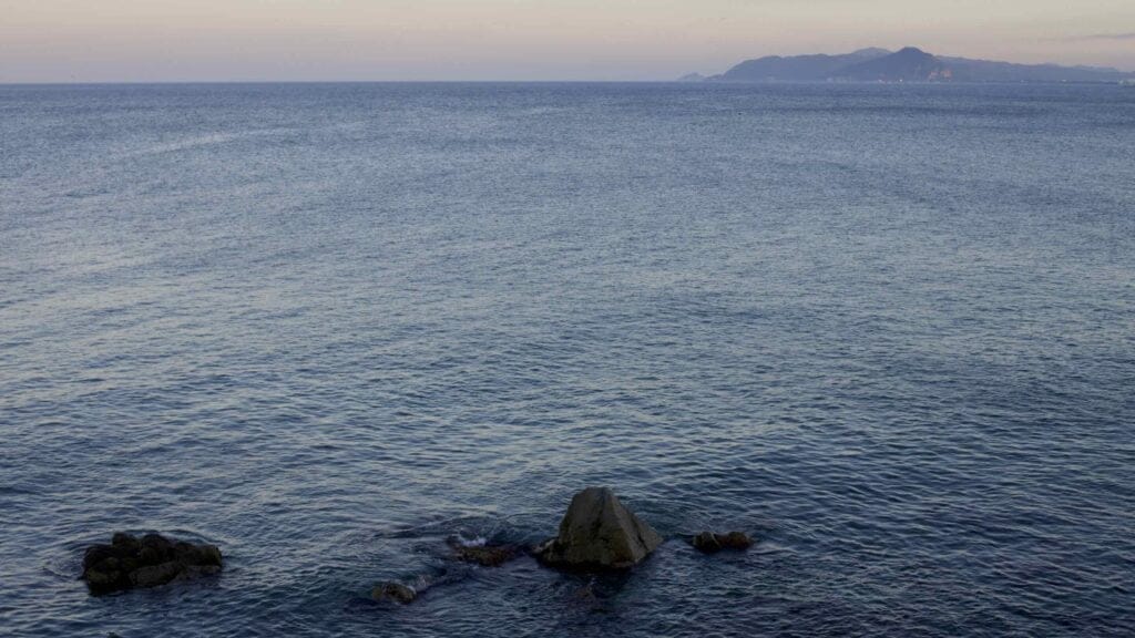 A picture of the East Sea after sunset at Hupo Port (후포항) in Uljin County, South Korea.
