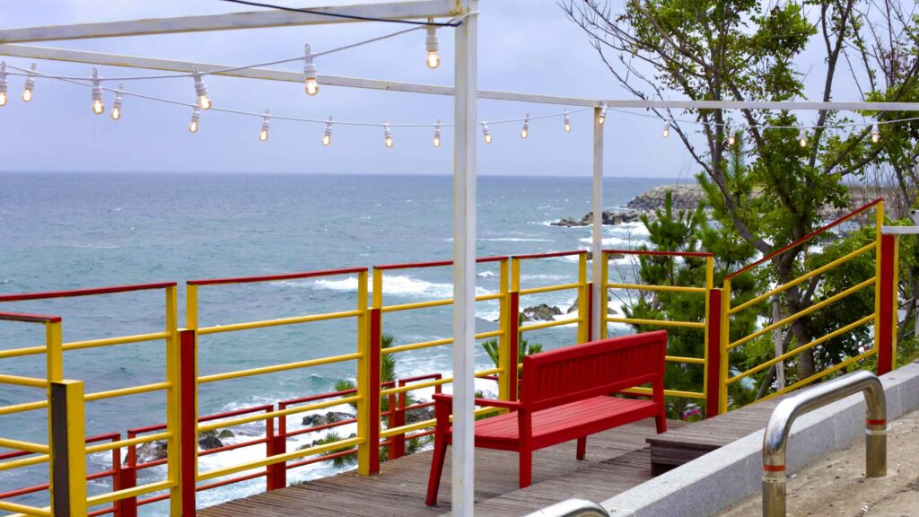 A seaside pension near Ganggu Port in Yeongdeok County.