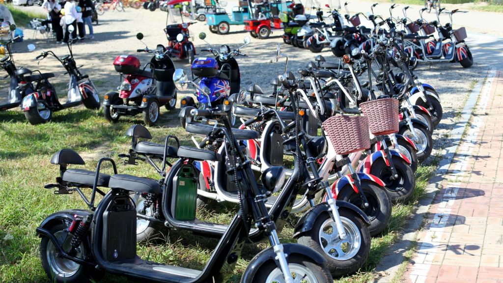 A picture of electric bikes for rent near Damyang in South Korea.