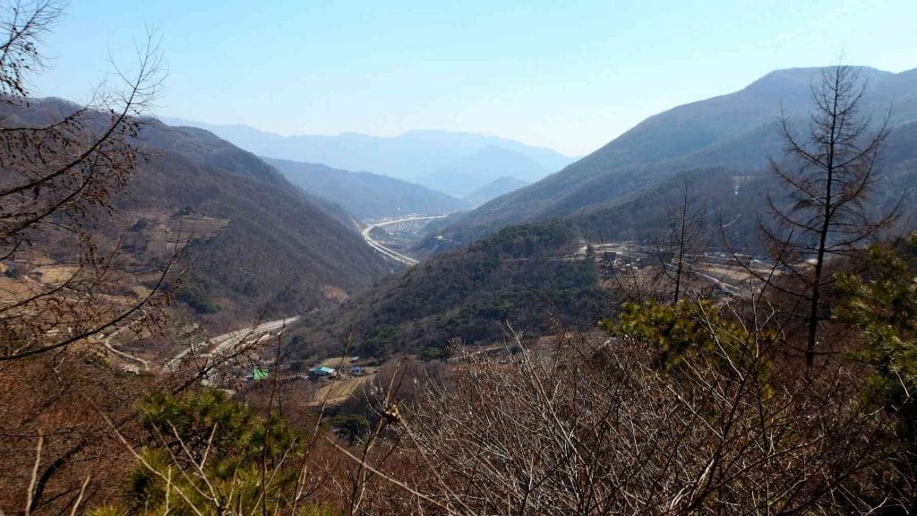 The eastern view from Ihwa Pass in Mungyeong City, South Korea.