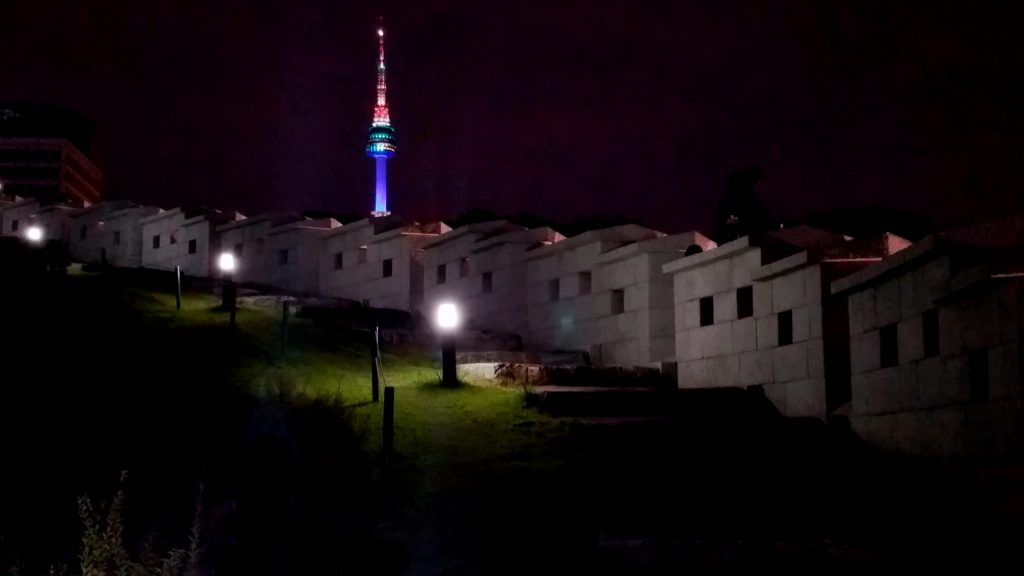 You can still spot parts of Hanseong's old fortress walls in Namsan Park.
