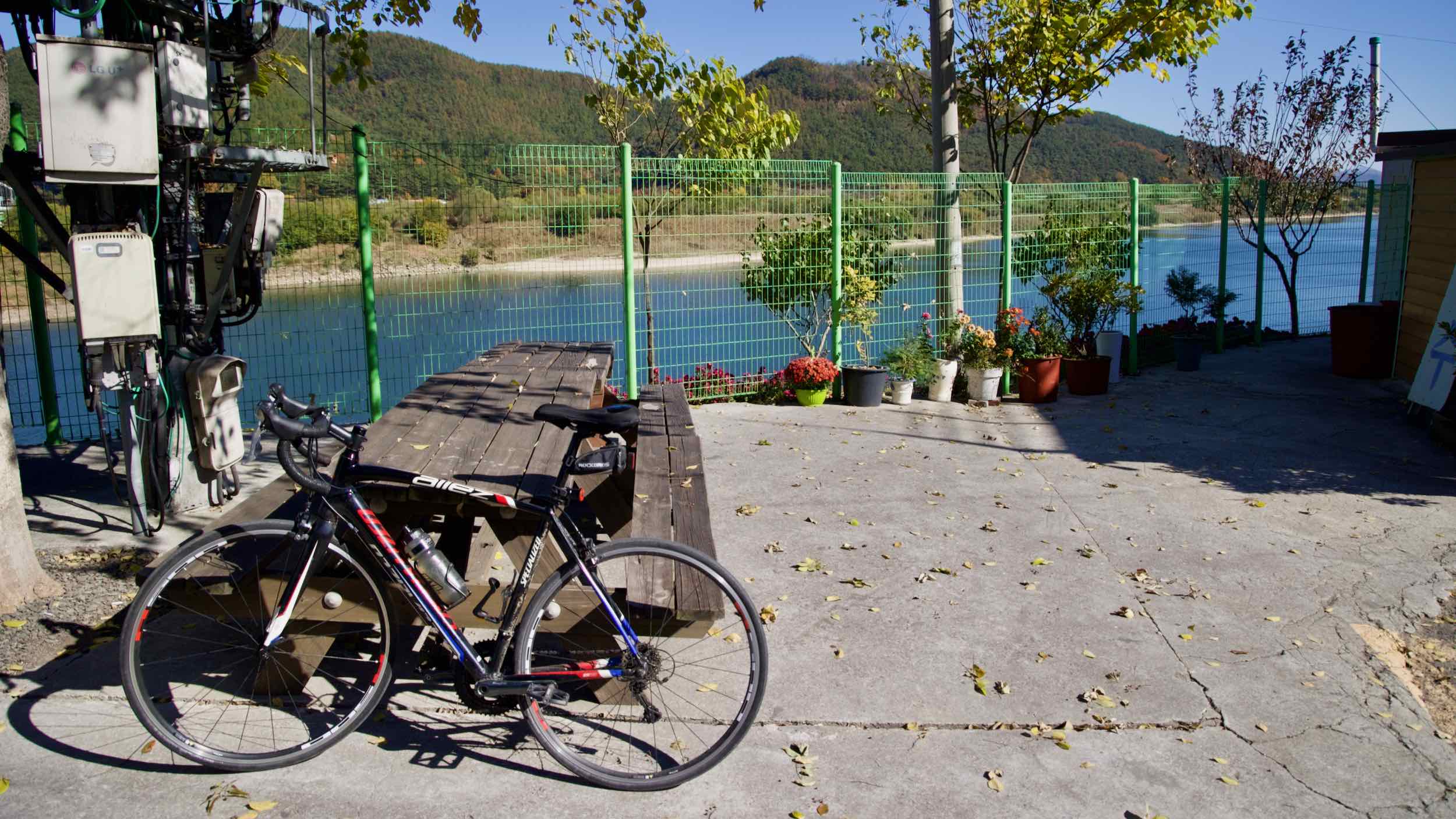 A picture of Angjin Town along the Nakdonggang Bike Path and Nakdong River in Hapcheon County, South Korea.
