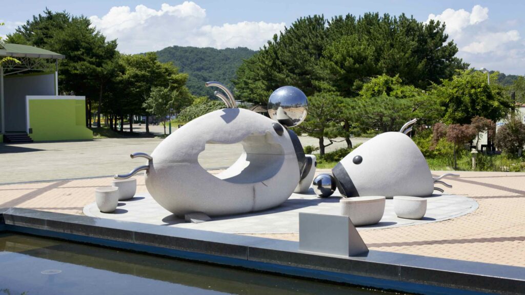 A picture of Uljin Wangpi Stream Eco Park near the East Sea in Uljin County, South Korea.