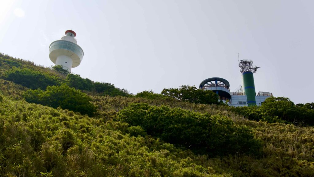 A picture of Jukdo Mountain Observatory and Jukdo Mountain in Chuksan Port, Yeongdeok County, South Korea.