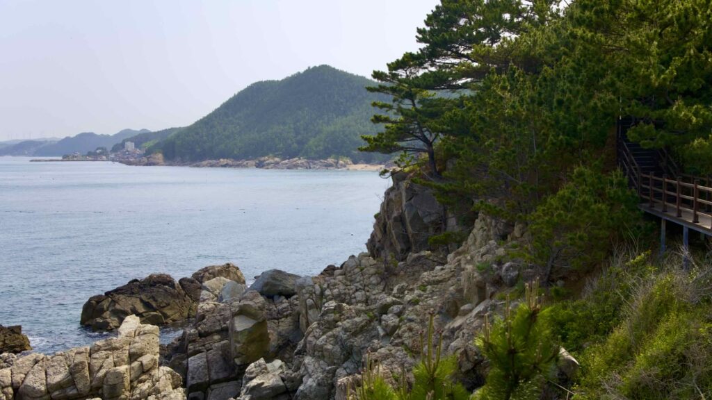 The walkways around Jukdo Mountain in Chuksan Port, Yeongdeok County, South Korea.