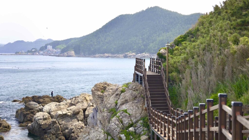 The walkways around Jukdo Mountain in Chuksan Port, Yeongdeok County, South Korea.