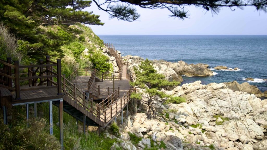 The walkways around Jukdo Mountain in Chuksan Port, Yeongdeok County, South Korea.
