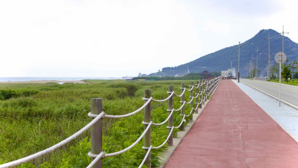 A picture of Goraebul Beach (고래불해수욕장) in Yeongdeok County, South Korea.