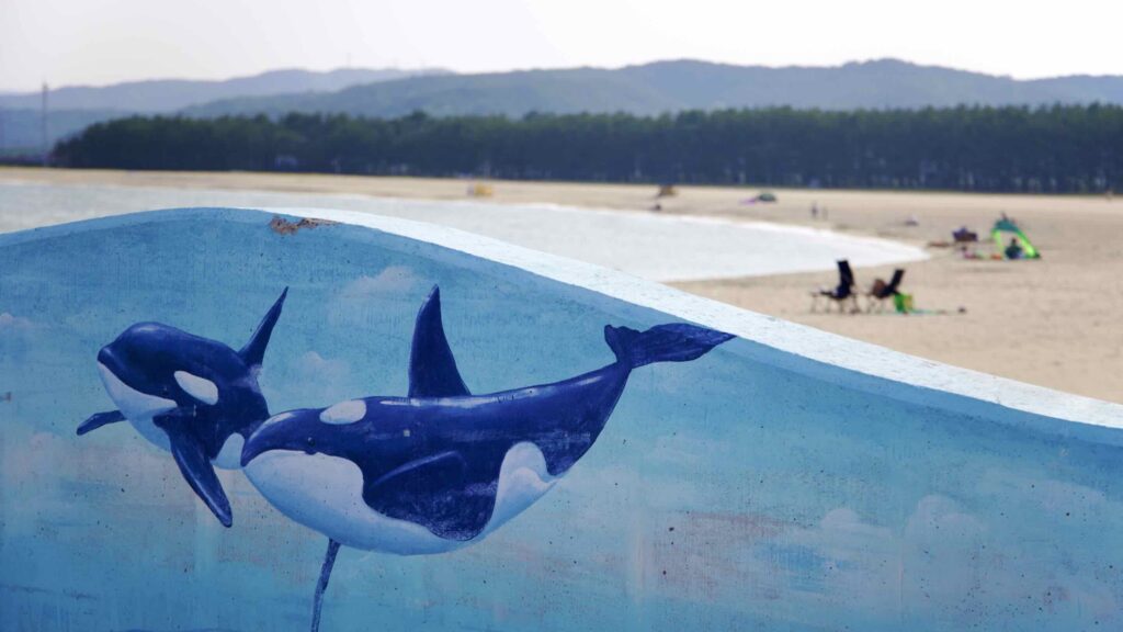 A picture of Goraebul Beach (고래불해수욕장) in Yeongdeok County, South Korea.