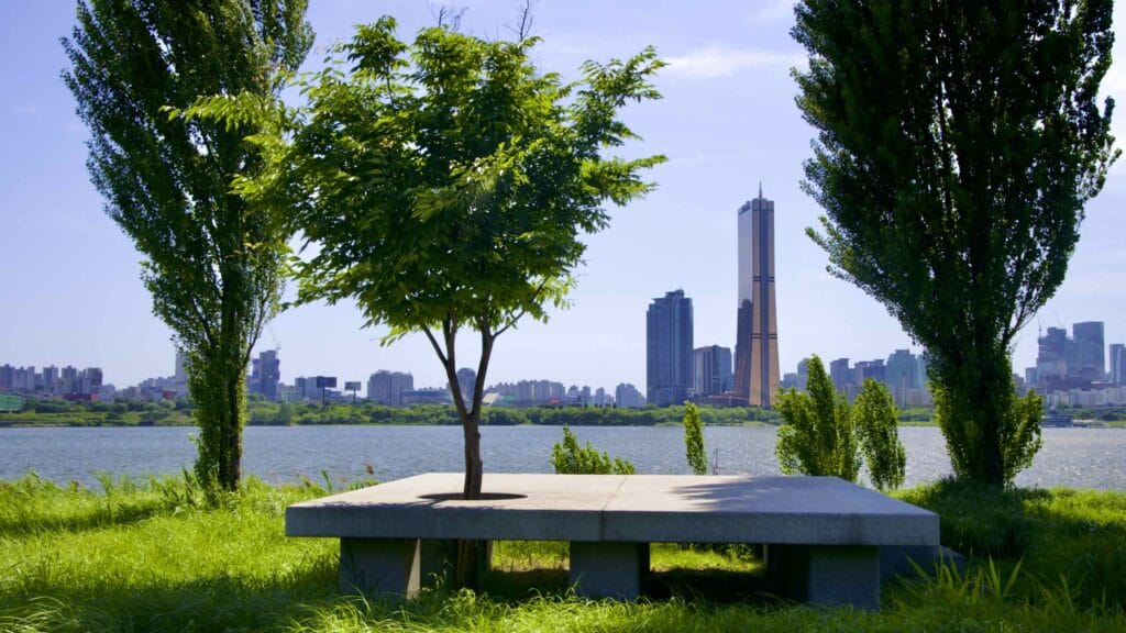 A picture of Hangang Art Park (한강예술공원) in Ichon Hangang Park (이촌한강공원) near the Han River in Seoul, South Korea.