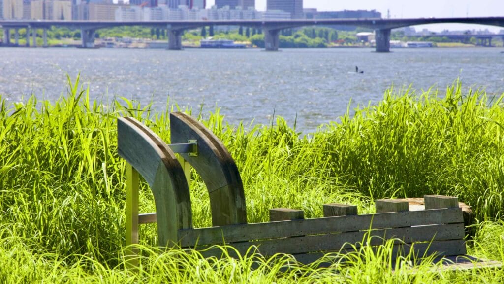 A picture of Hangang Art Park (한강예술공원) in Ichon Hangang Park (이촌한강공원) near the Han River in Seoul, South Korea.