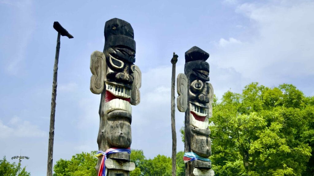 A picture of the Samunjin Ferry (사문진나루터) on the Nakdonggang Bicycle Path (낙동강자전거길) along Nakdong River in Dalseong County, South Korea.