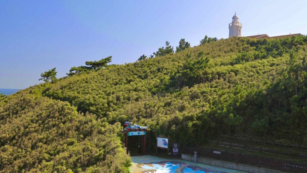 A picture of the “Dragon's Dream Path” (용의 꿈길) on the Jukbyeon Cape (죽변곶) in Jukbyeon Port (죽변항) along the Gyeongbuk (East Coast) Bicycle Path (동해안자전거길 (경북)) in Uljin County (울진군), South Korea.