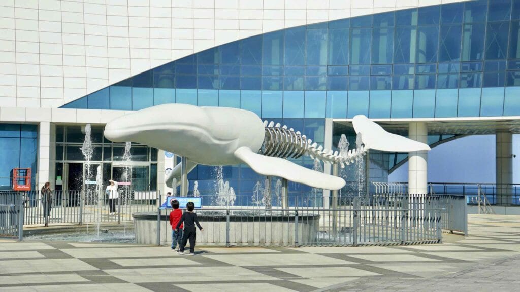 A picture of the National Maritime Science Museum (국립해양과학관) in Jukbyeon Port (죽변항) along the Gyeongbuk (East Coast) Bicycle Path (동해안자전거길 (경북)) in Uljin County (울진군), South Korea.