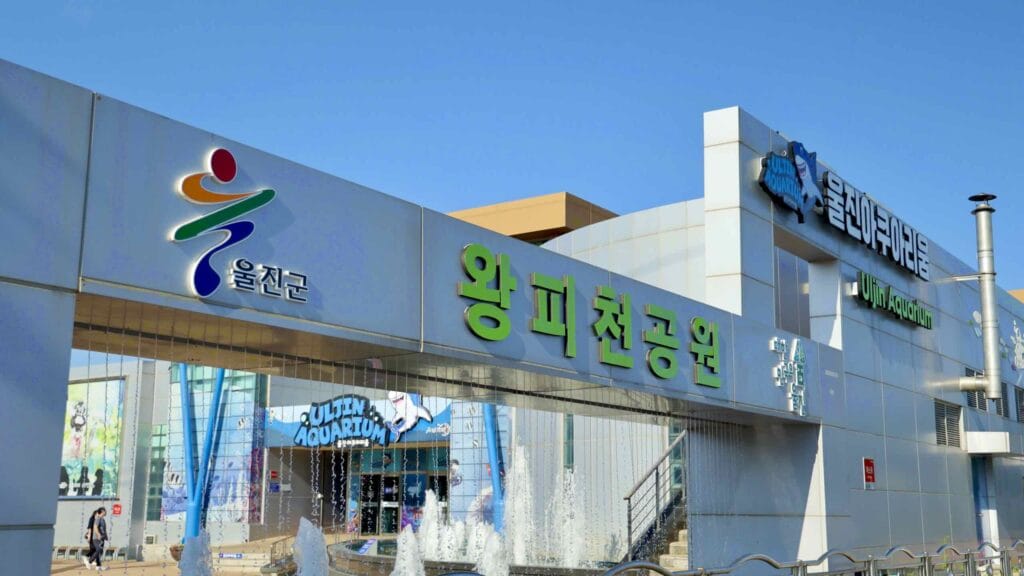 A picture of Uljin Aquarium (울진아쿠아리움) at Uljin Wangpi Stream Eco Park (울진왕피천생태공원) along the Gyeongbuk (East Coast) Bicycle Path (동해안자전거길 (경북)) in Uljin County (울진군), South Korea.