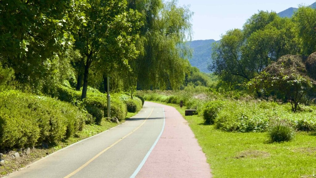 A picture of the Hangang Bike Path (한강 자전거길) in Namyangju City (남양주시) South, Korea.