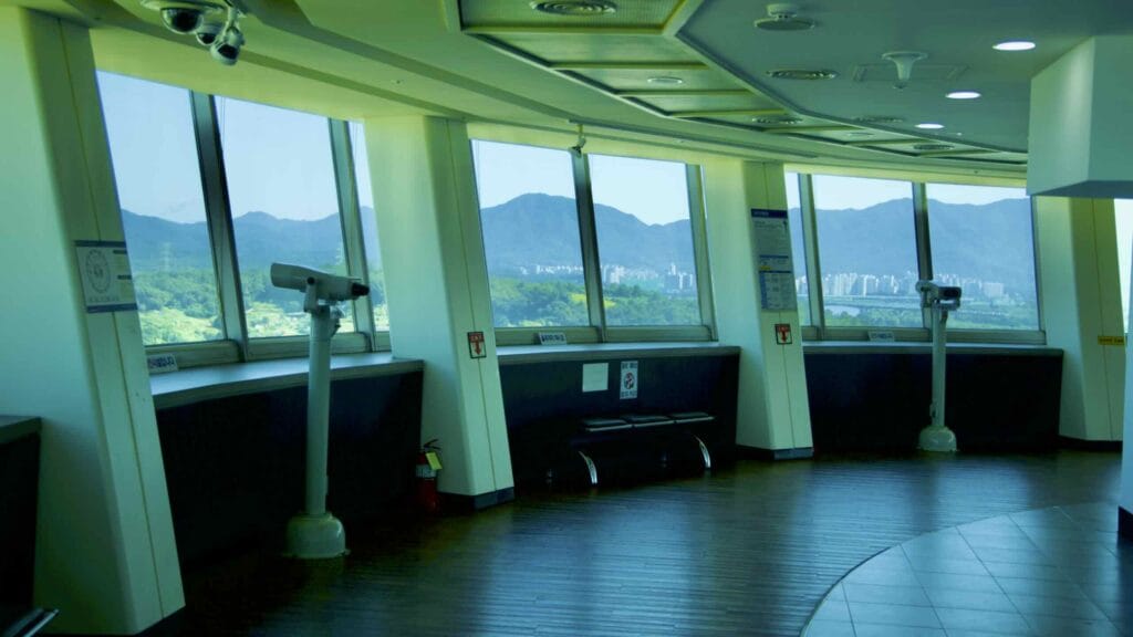 A picture of Guri Tower (구리타워) near the Hangang Bike Path in Guri City, South Korea.