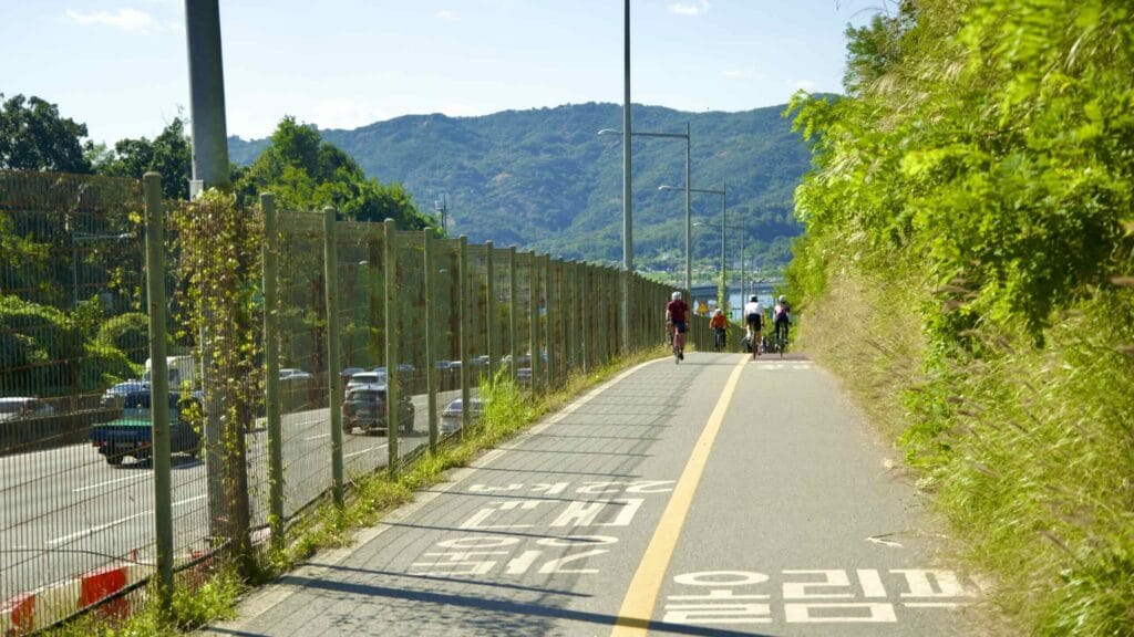 A picture of Amsa Pass (암사고개) in Gwangnaru Hangang Park (광나루한강공원) in Seoul, South Korea.