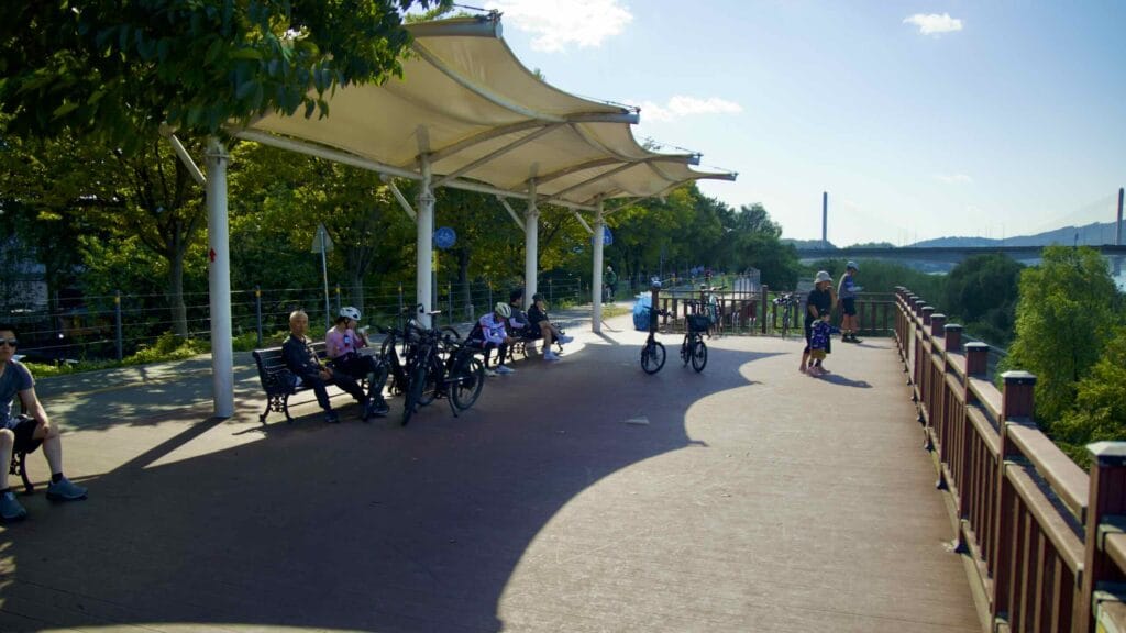 A picture of Godeok Ecological Park (고덕수변생태공원) in Gwangnaru Hangang Park (광나루한강공원) in Seoul, South Korea.