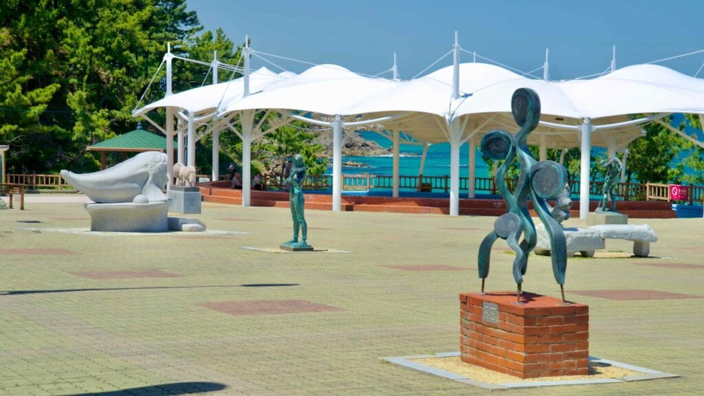 Sculptures adorn the Beach Sculpture Park located along Isabu Road.