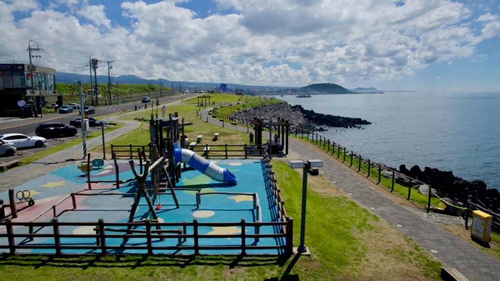 Children’s playground beside the seaside promenade at Eoyeong Park.