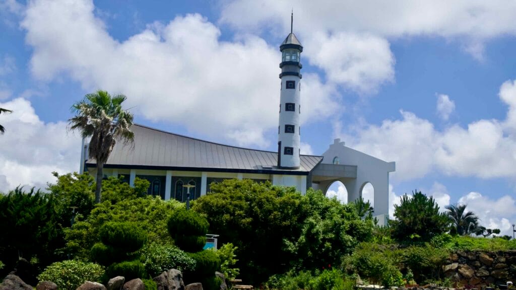 St. Kim Dae‑geon First Landing Memorial Church above Yongsu Port.