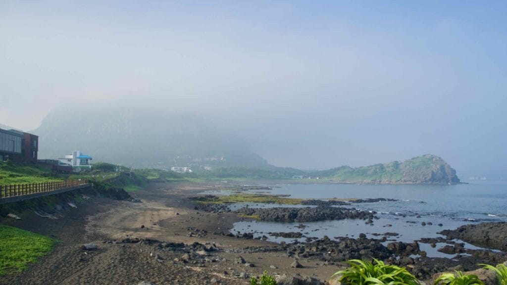 Geo Trail overlook toward Yongmeori Coast and tidal flats.