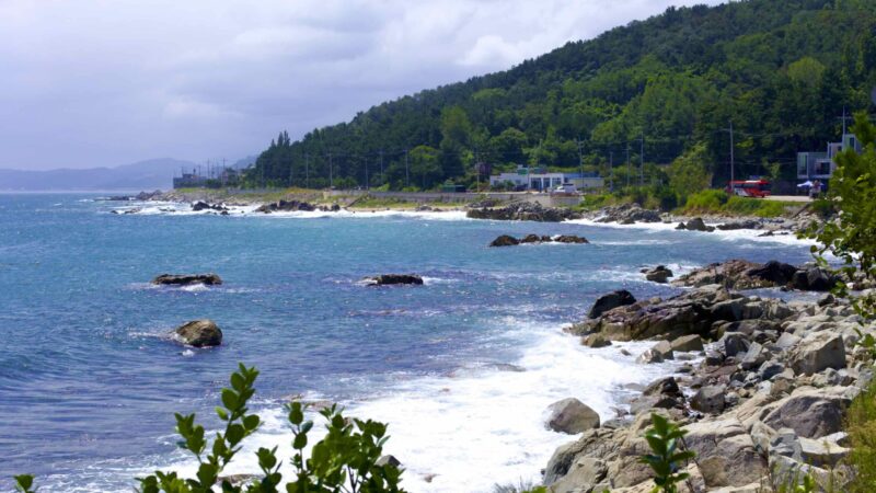 The coast near Hajeo Beach in Yeongdeok County.